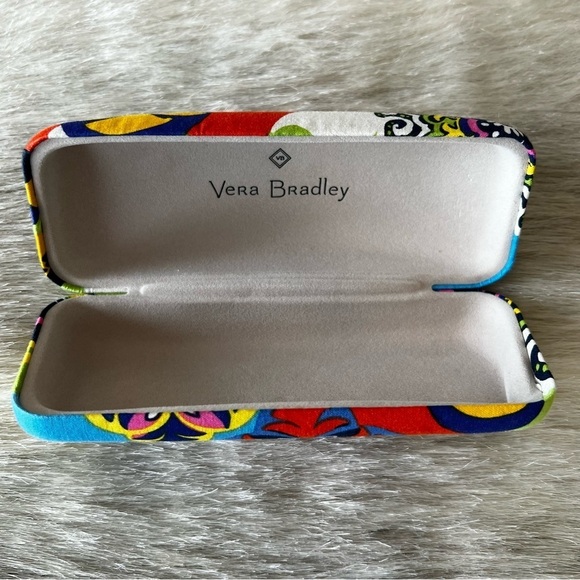 VERA BRADLEY Rio Oversized Clamshell Hard Glasses Case 2015 Orange Blue Yellow - Picture 6 of 7